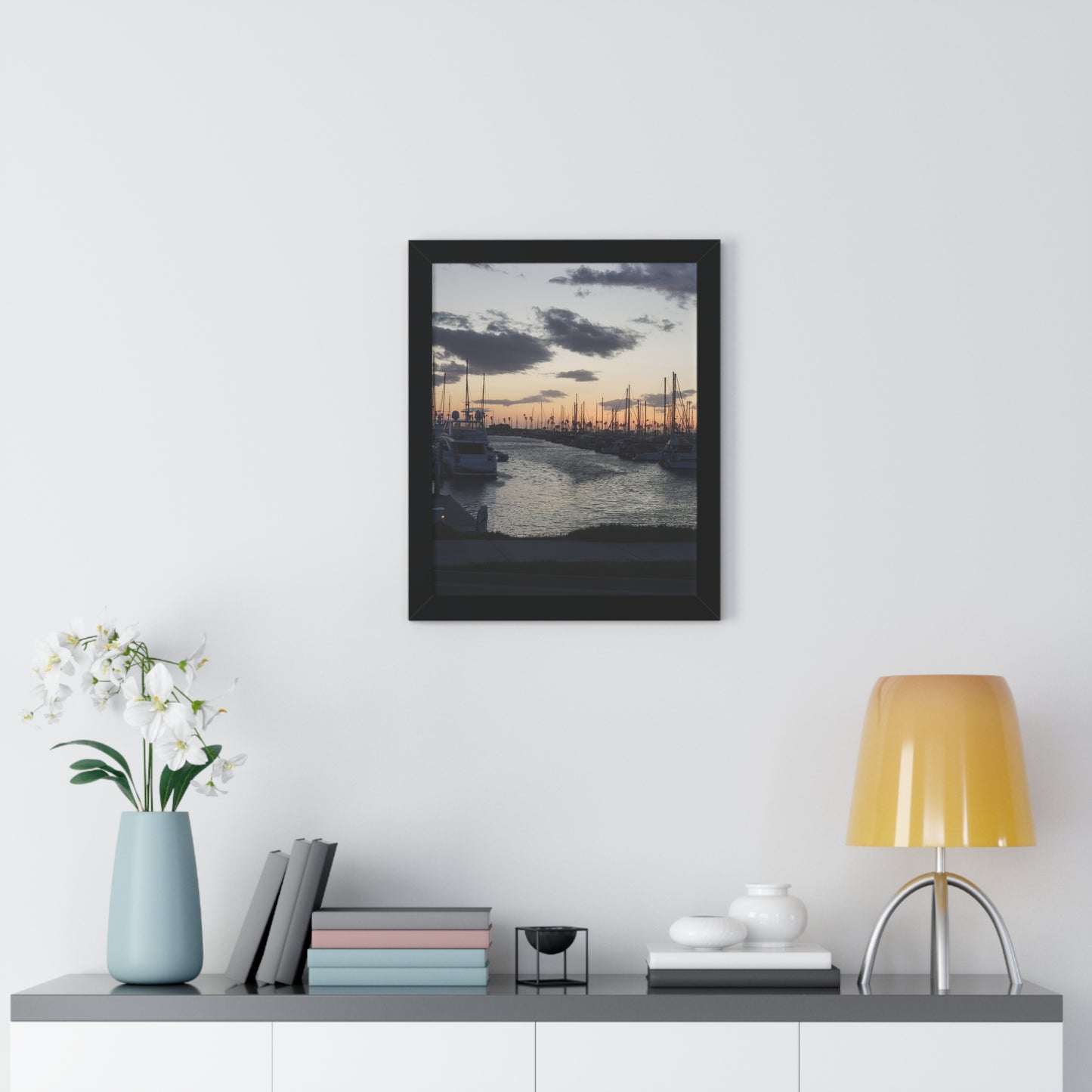 Marina Sunset Framed Poster