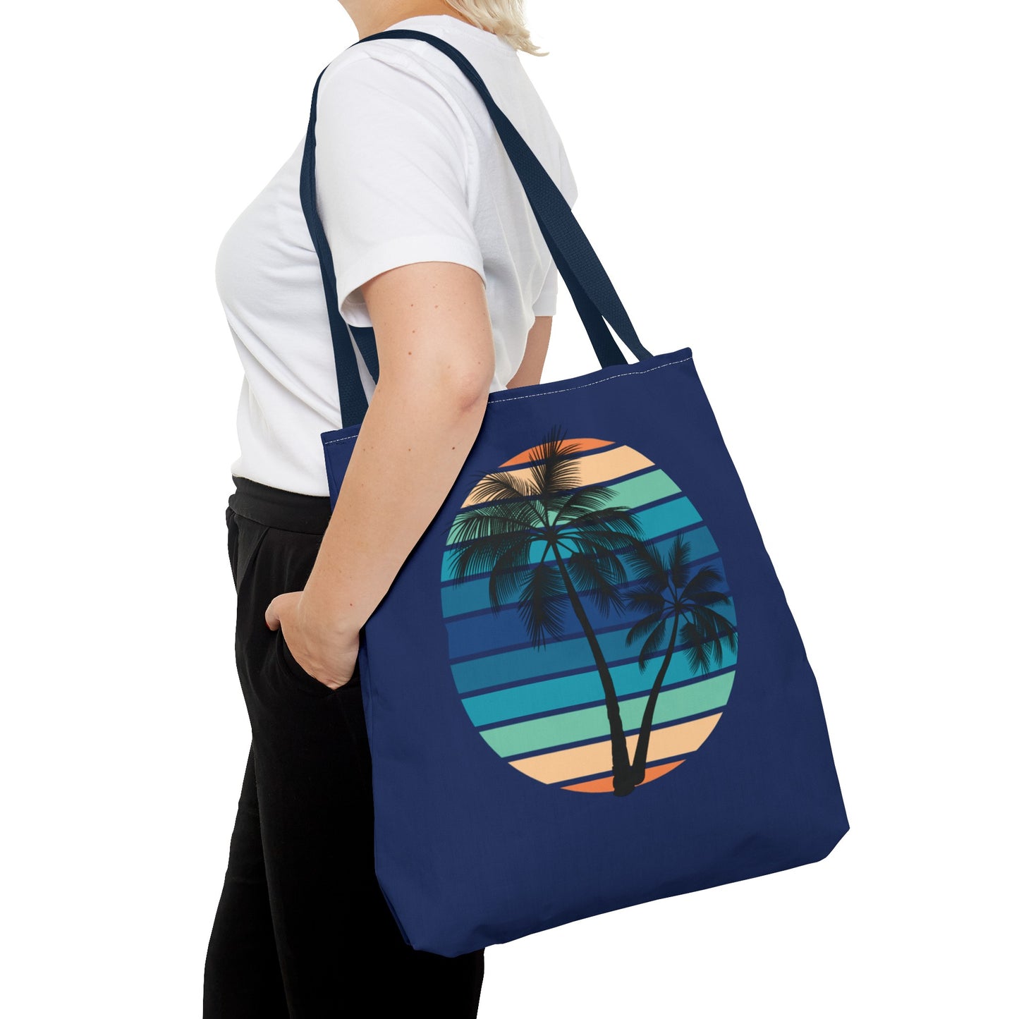 Palm Tree (Navy Background) Tote Bag