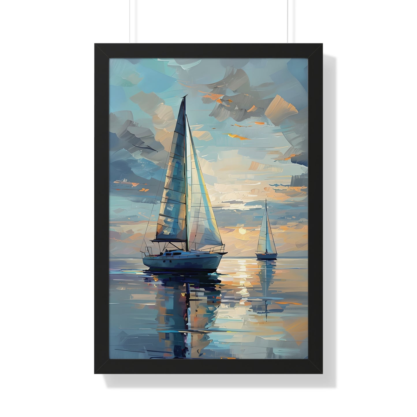 Sailboat Sunset Framed Poster