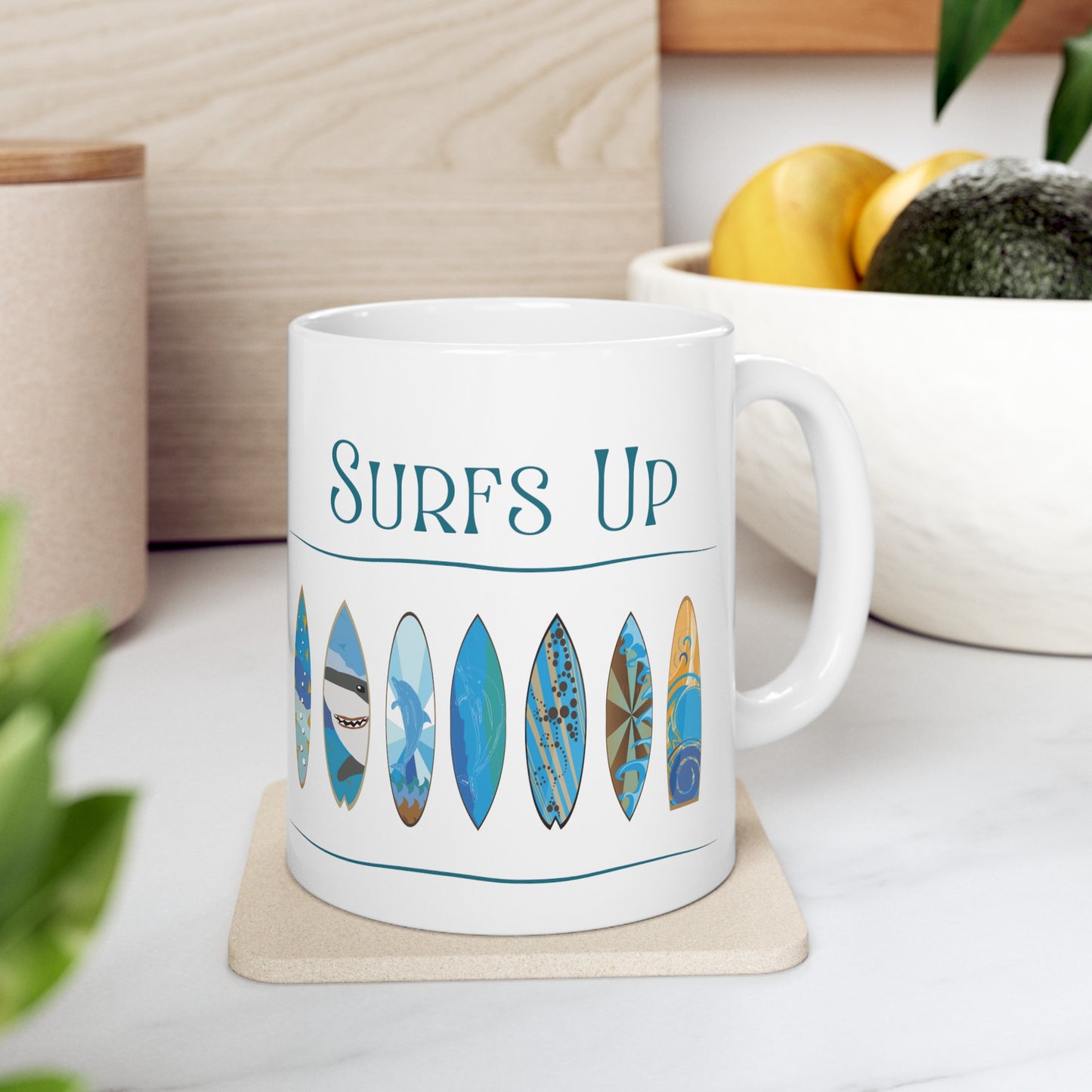 Surfs Up Ceramic Mug, (11oz, 15oz)