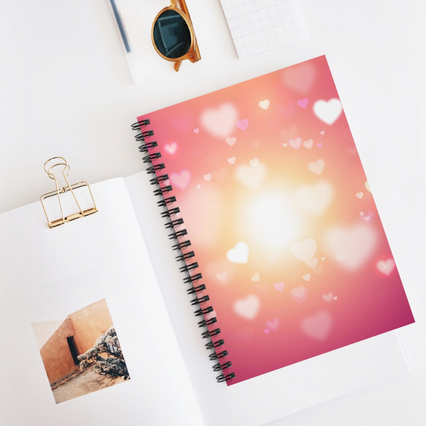 Glowing Hearts Spiral Notebook