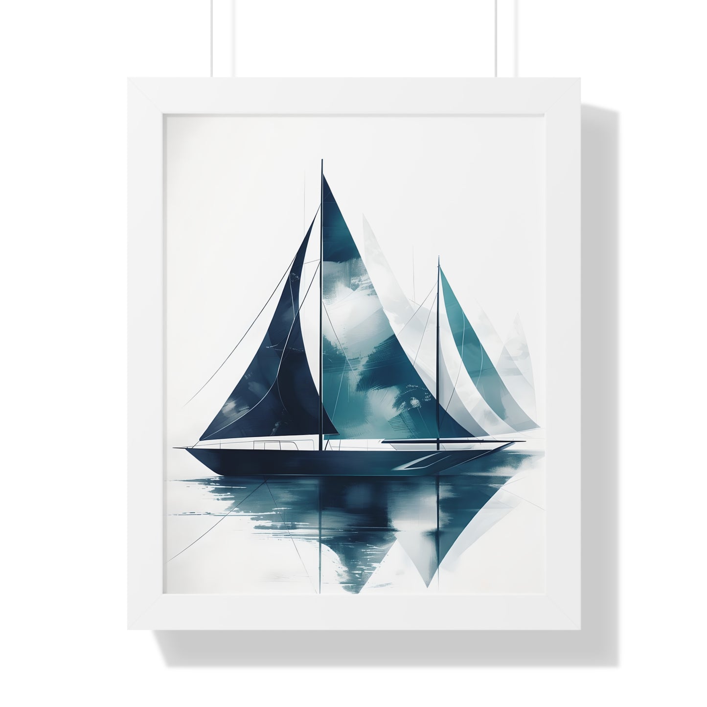 Sailboat Framed Poster — Nautical Watercolor