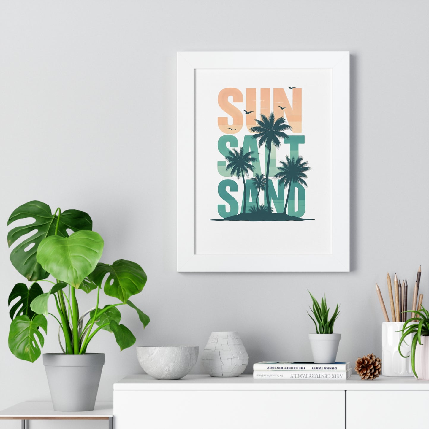 Sun, Salt, Sand Framed Tropical Poster