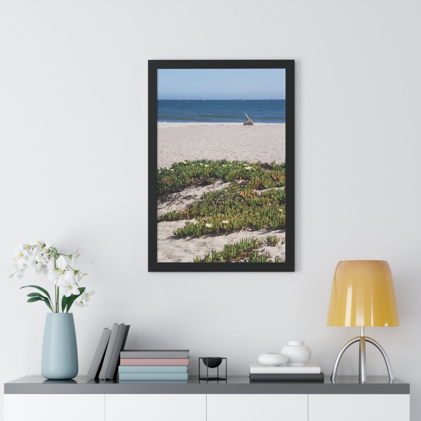 Beach Dune East Beach Santa Barbara CA Framed Poster