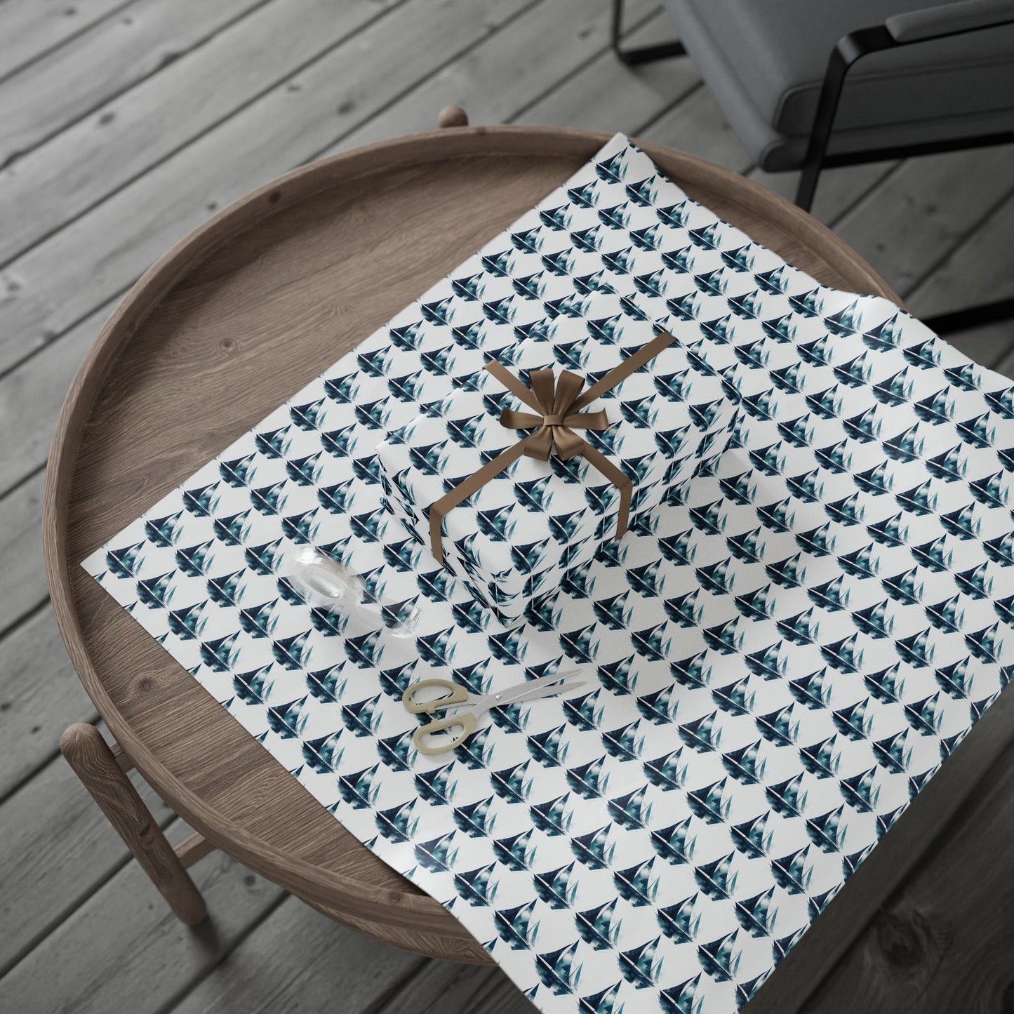 Sailboat Watercolor Wrapping Paper