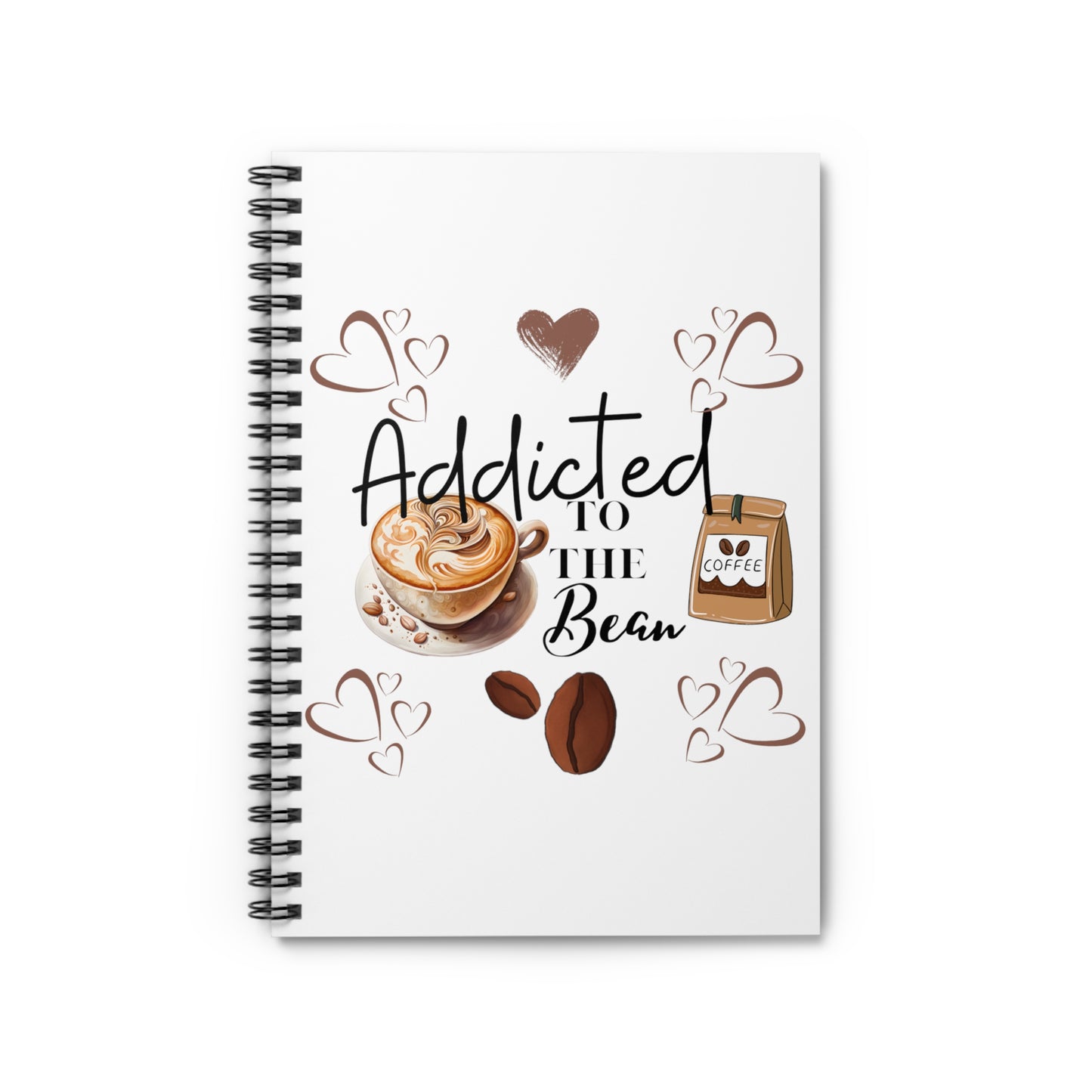 Addicted to the Bean Spiral Notebook (white cover)