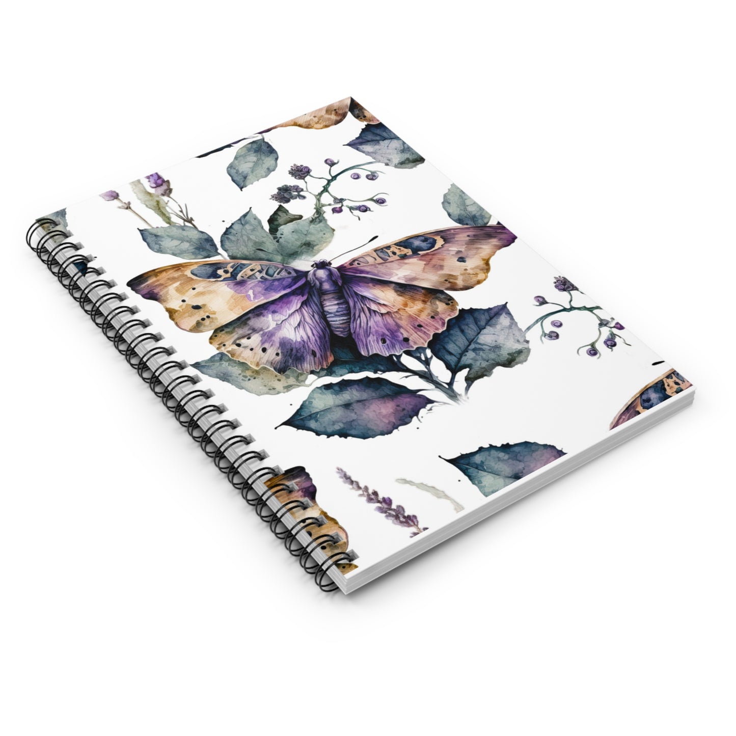 Butterfly Spiral Notebook - Ruled Line