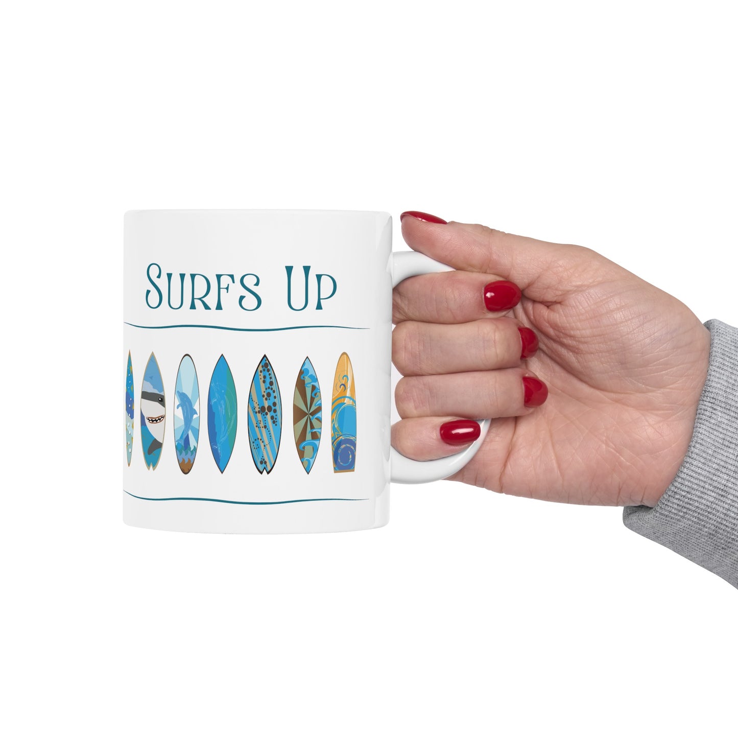 Surfs Up Ceramic Mug, (11oz, 15oz)