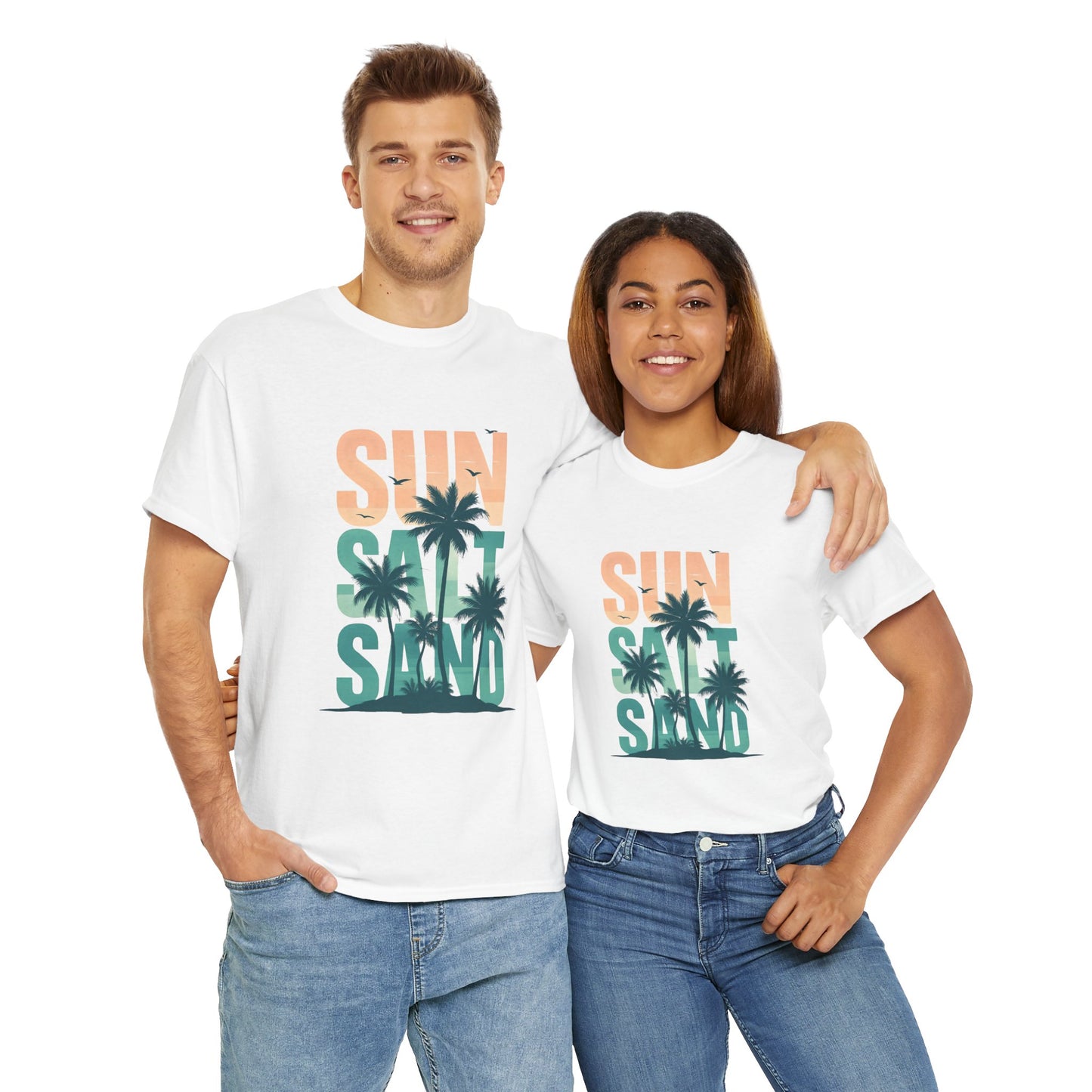 Sun, Salt, Sand Unisex Heavy Cotton Tee | Beach Vibes