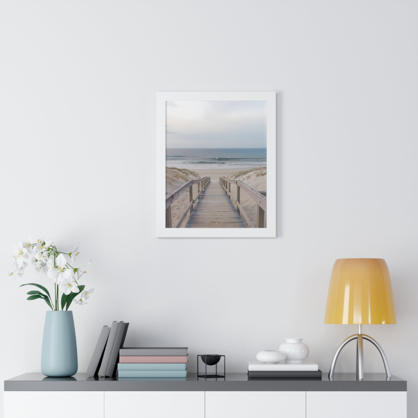 Coastal Serenity Framed Vertical Poster, Beach Decor, Coastal Vibes