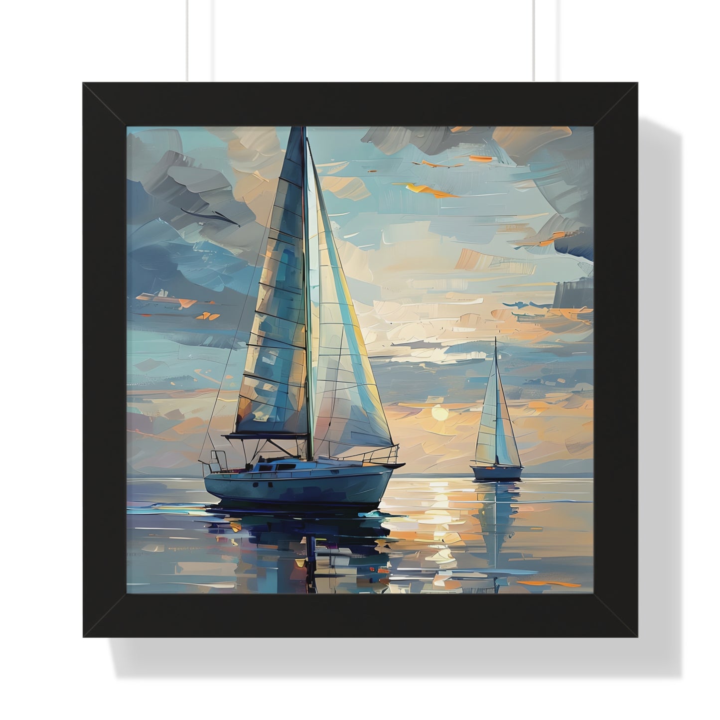 Sailboat Sunset Framed Poster