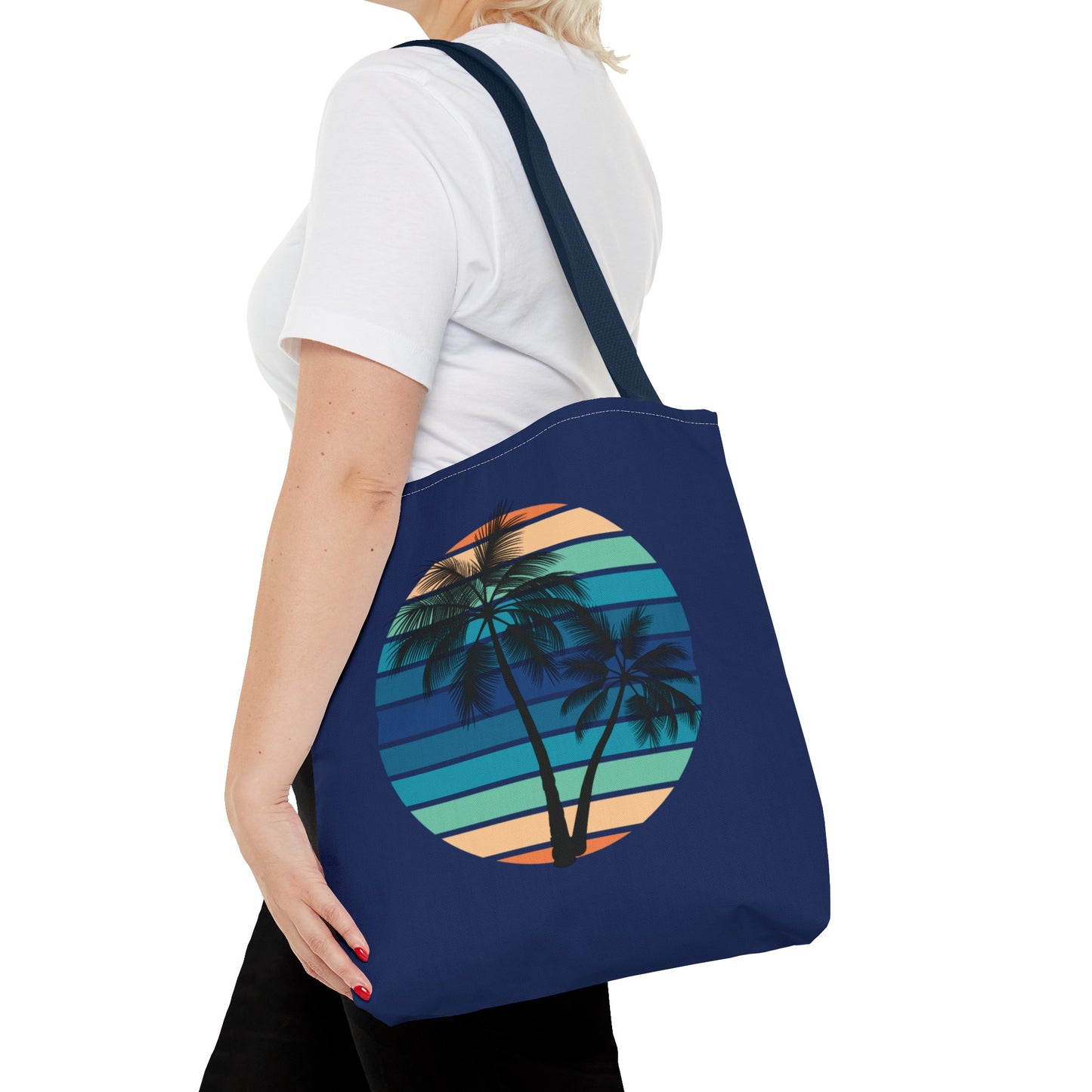 Palm Tree (Navy Background) Tote Bag