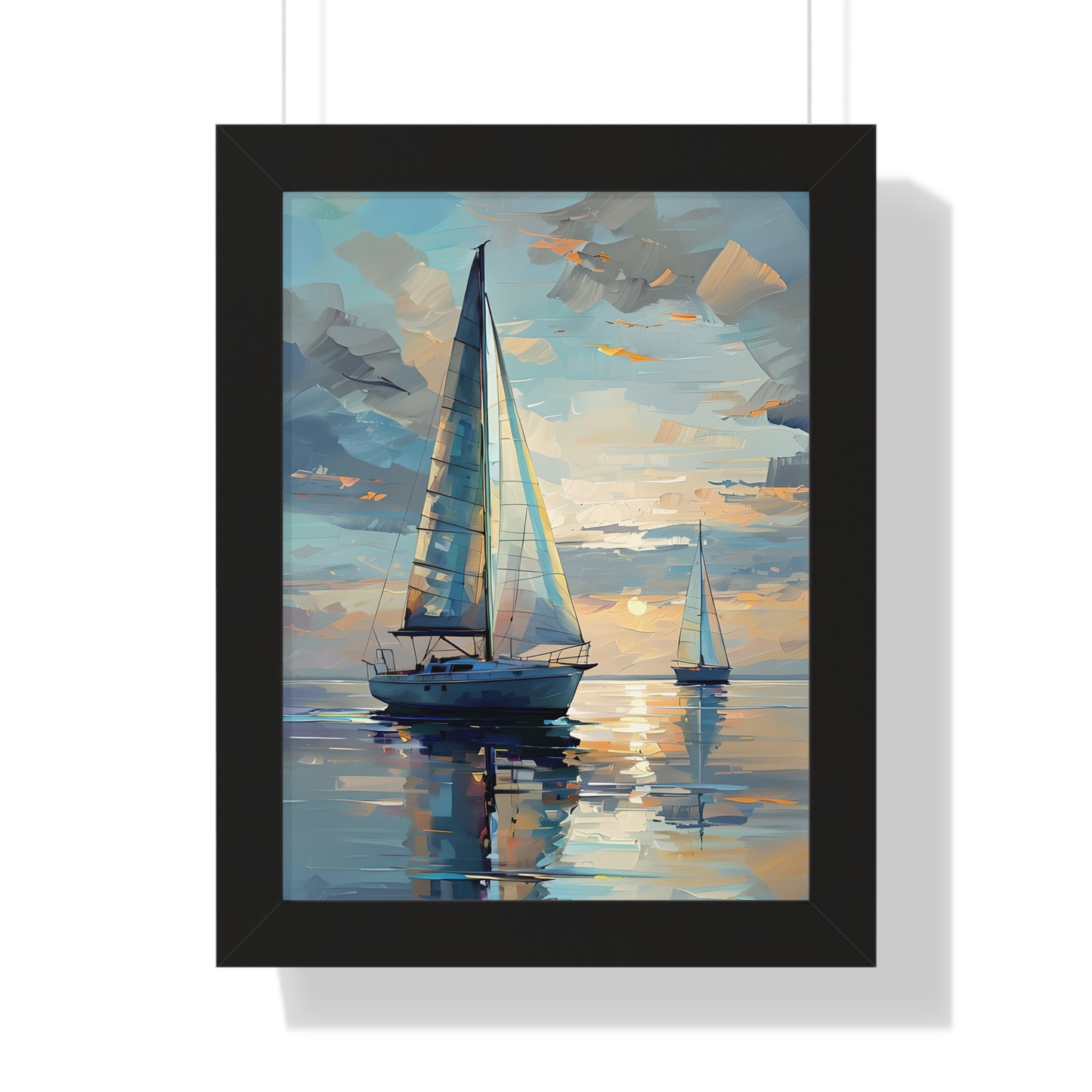 Sailboat Sunset Framed Poster