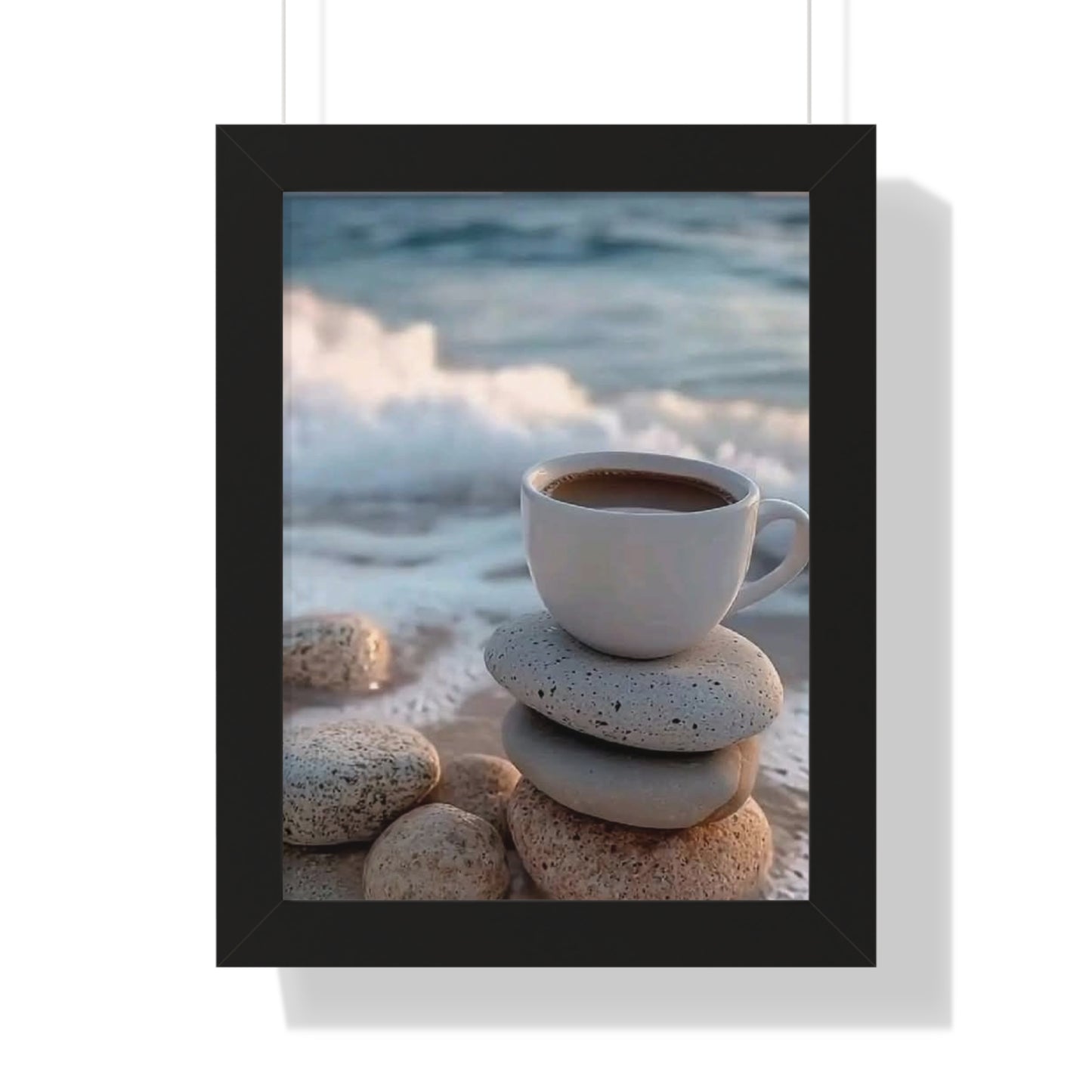 Coastal Coffee Beach Framed Wall Art