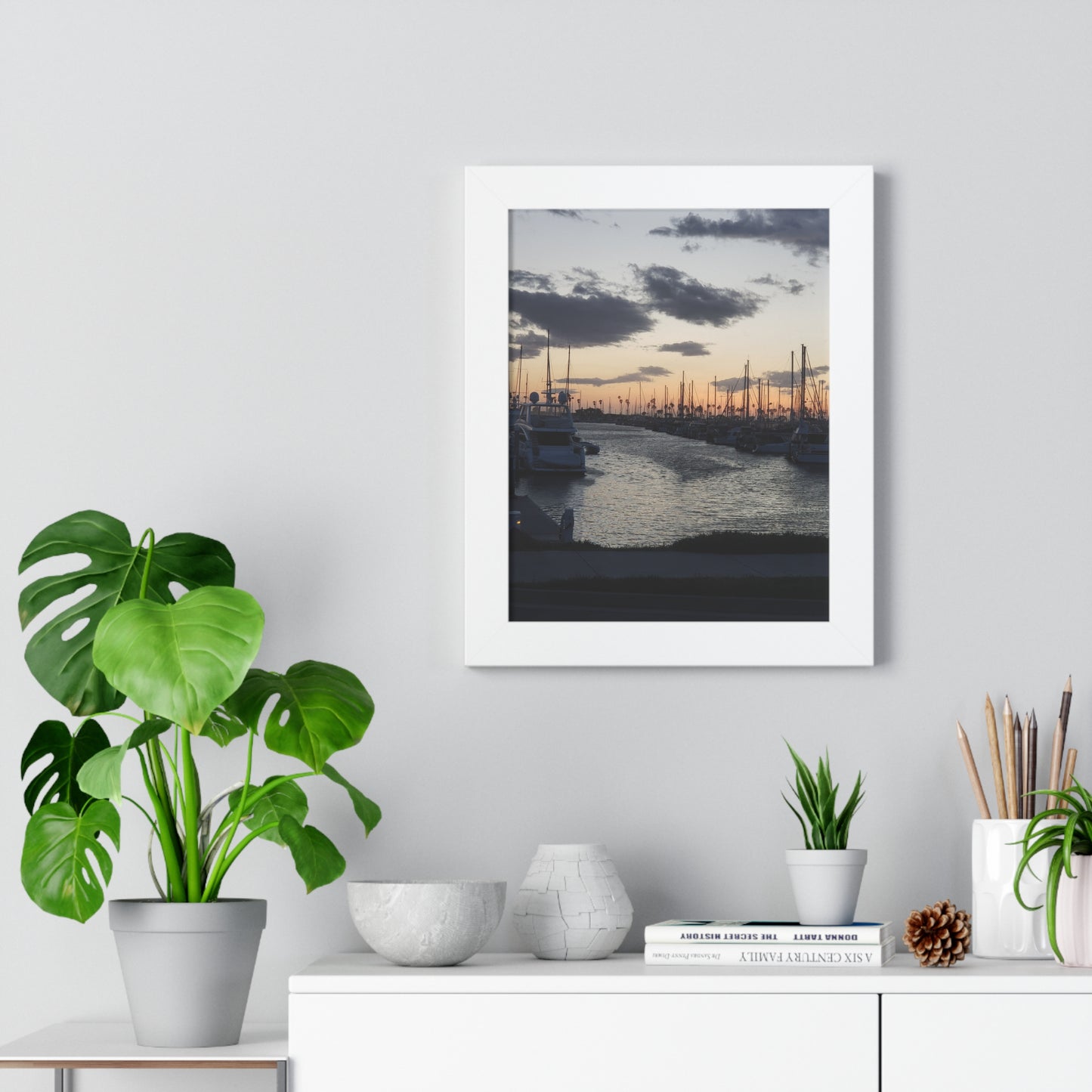 Marina Sunset Framed Poster