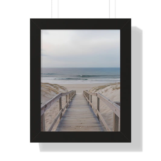 Coastal Serenity Framed Vertical Poster, Beach Decor, Coastal Vibes