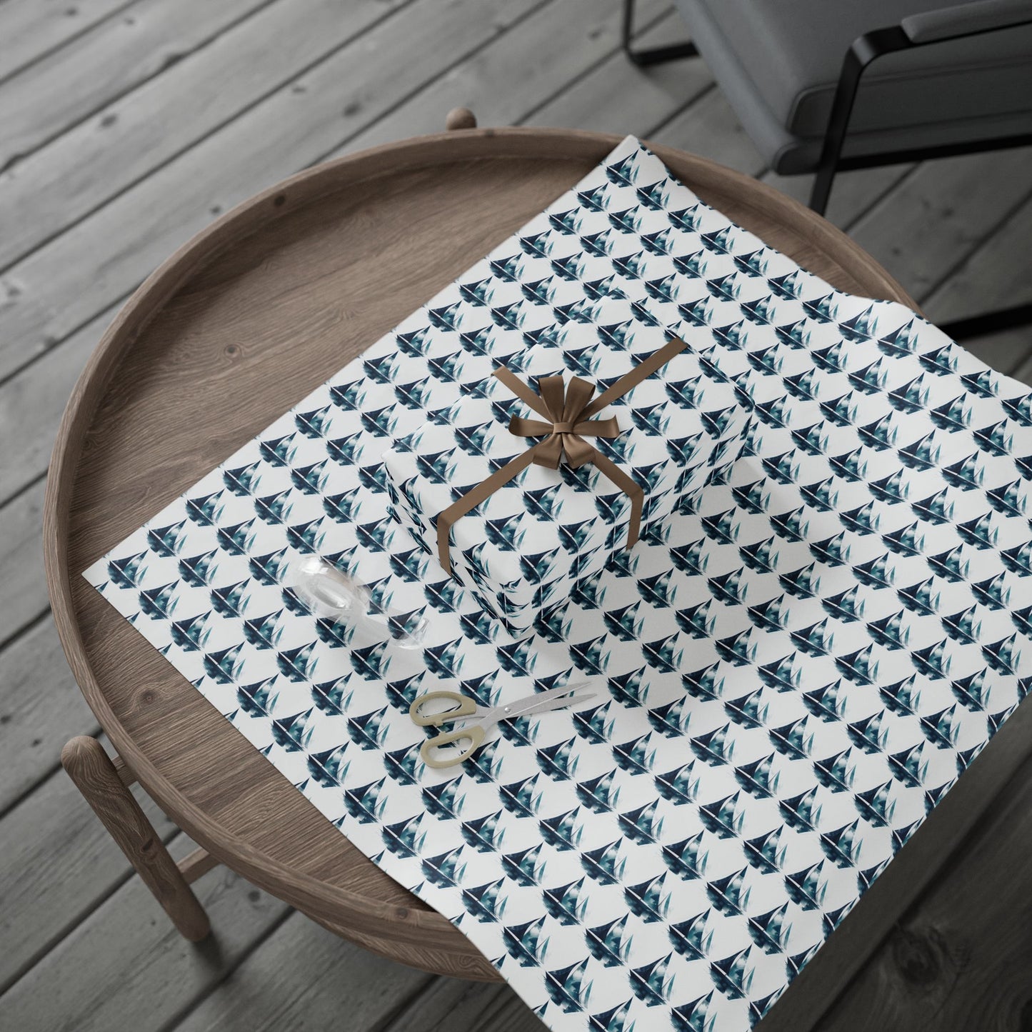 Sailboat Watercolor Wrapping Paper