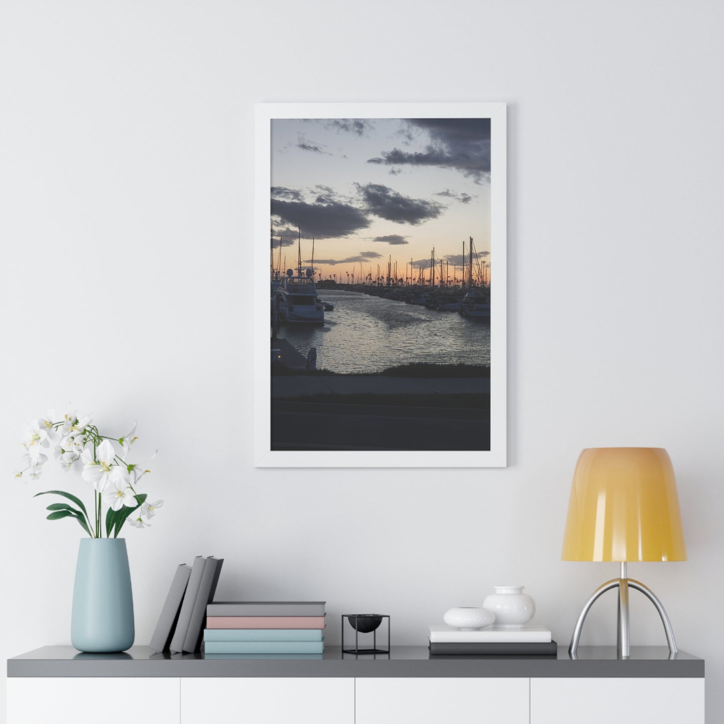 Marina Sunset Framed Poster