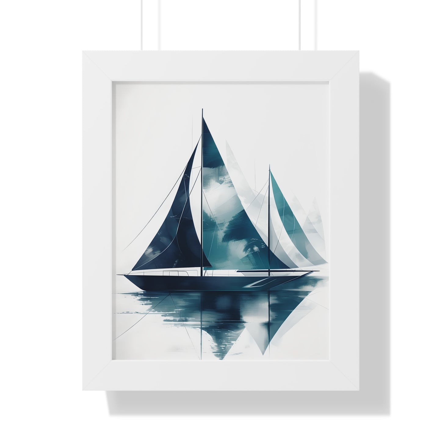Sailboat Framed Poster — Nautical Watercolor