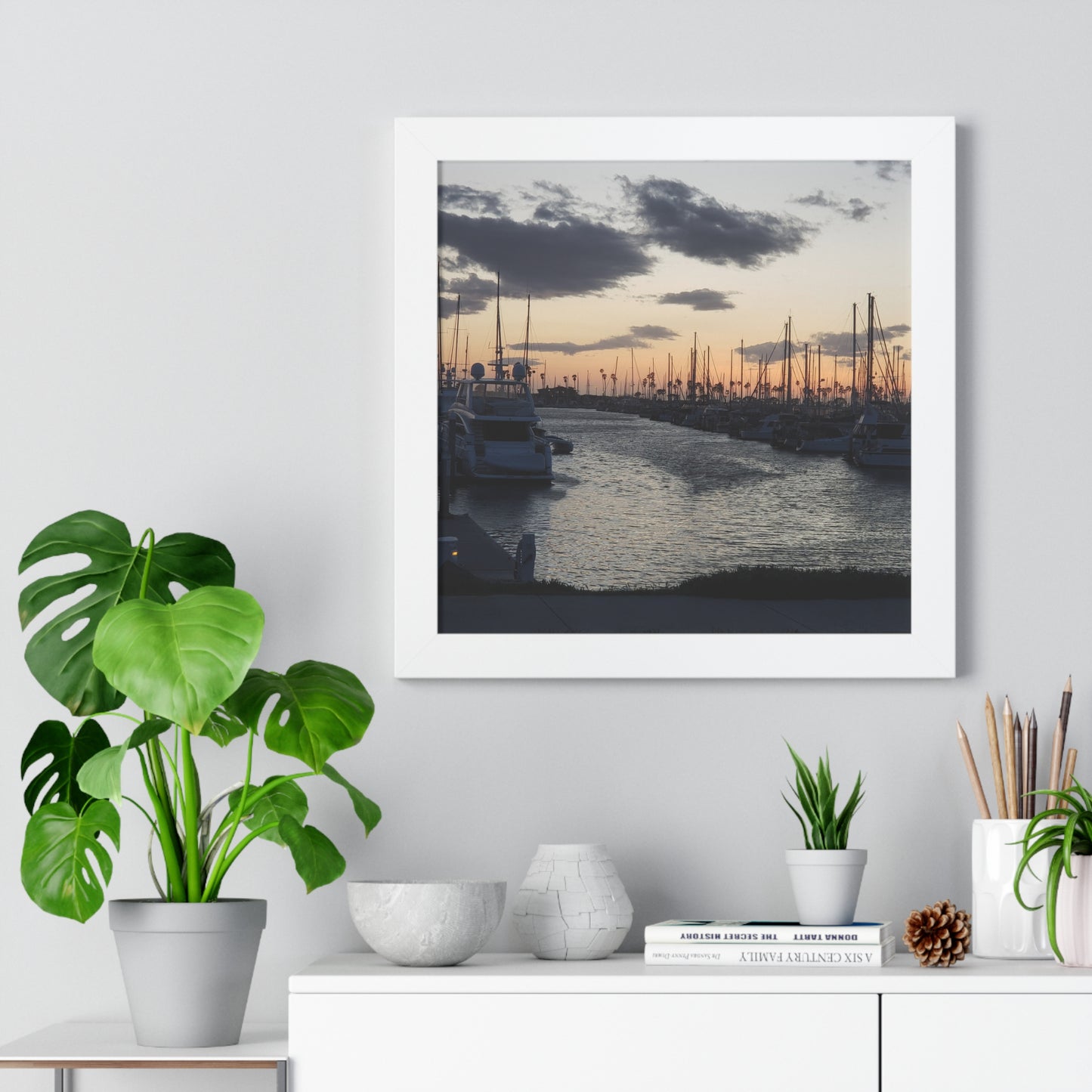 Marina Sunset Framed Poster