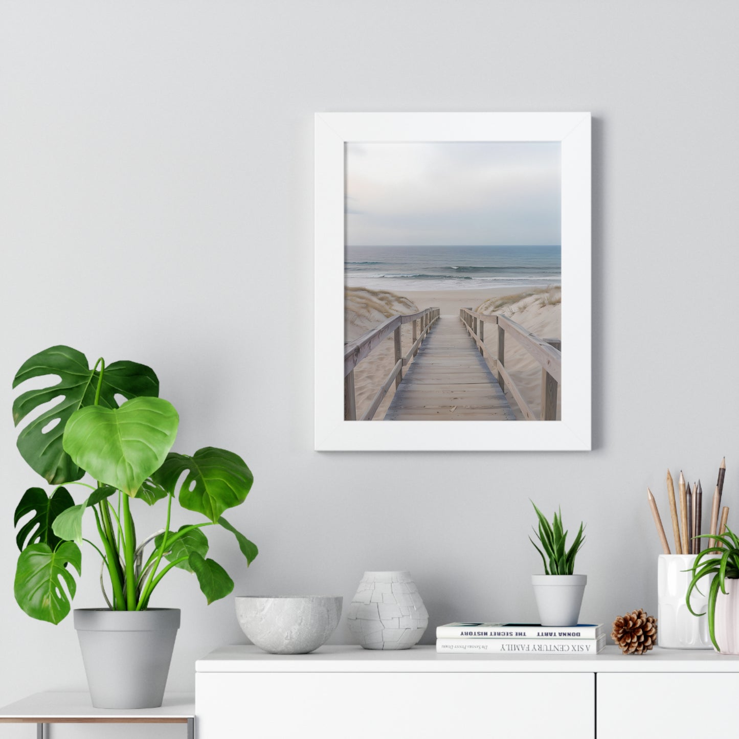 Coastal Serenity Framed Vertical Poster, Beach Decor, Coastal Vibes