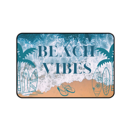 Beach Vibes Desk Mat — Surfboard & Palm