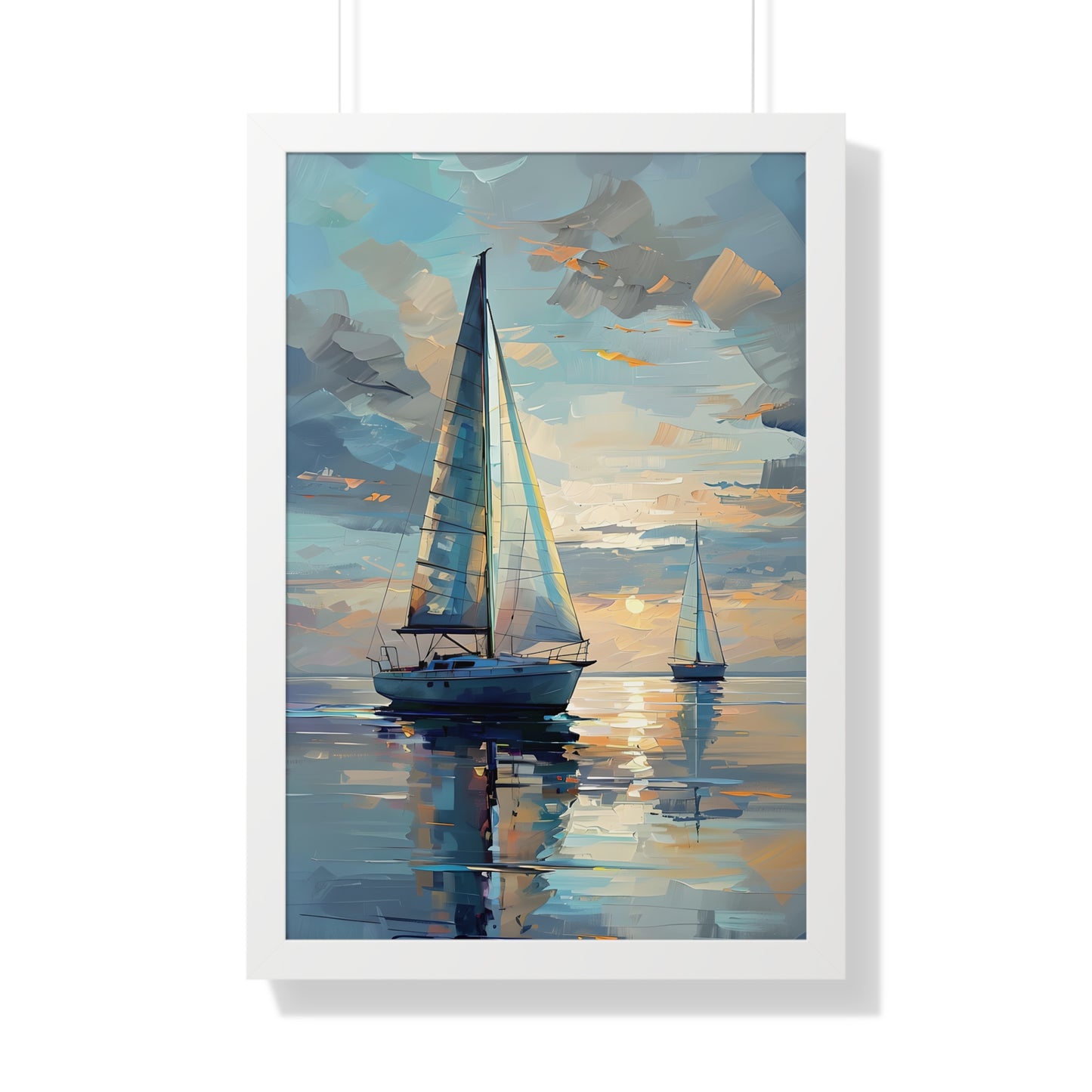 Sailboat Sunset Framed Poster