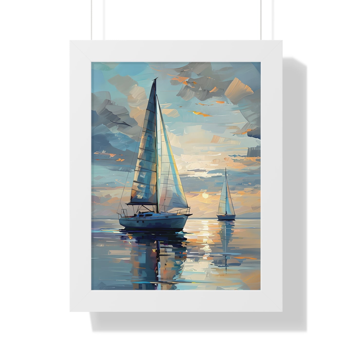 Sailboat Sunset Framed Poster