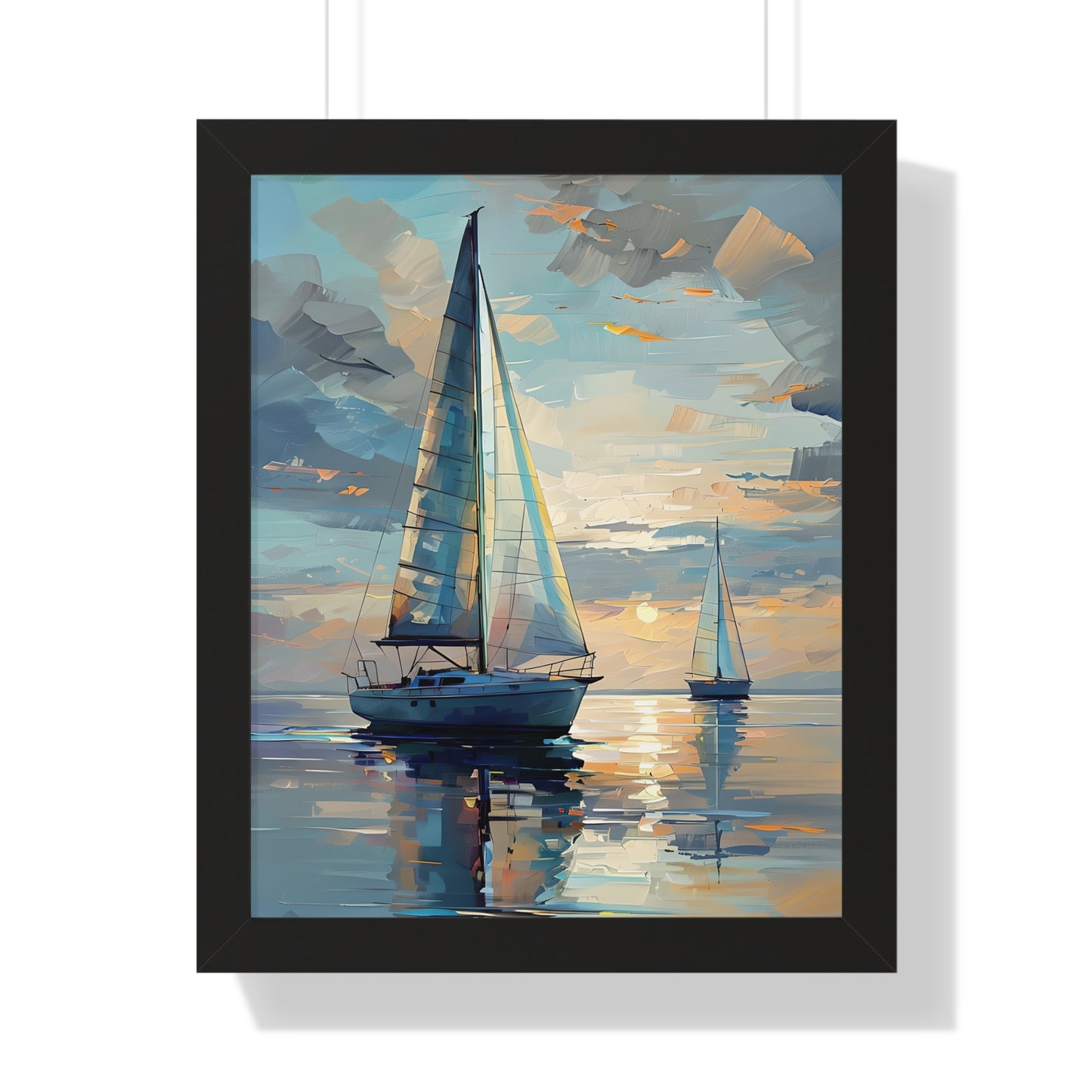 Sailboat Sunset Framed Poster