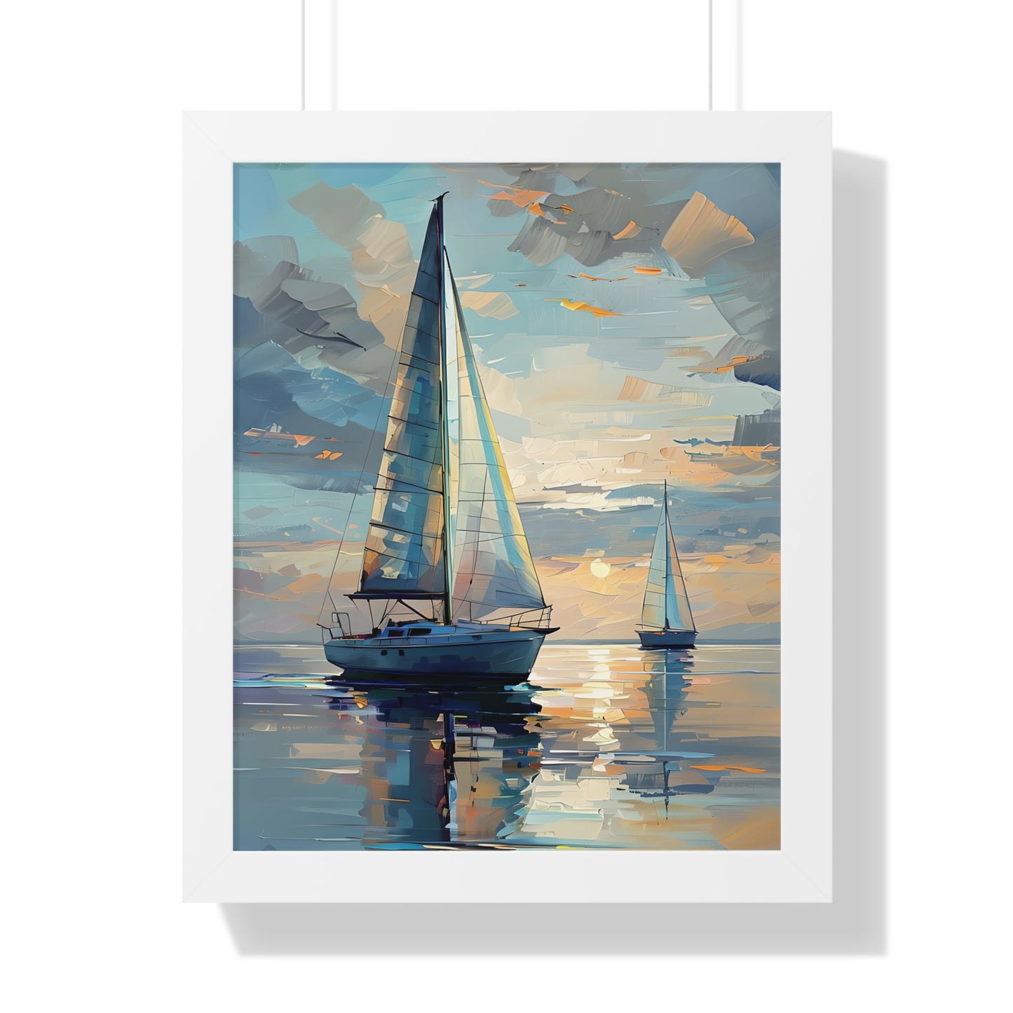 Sailboat Sunset Framed Poster
