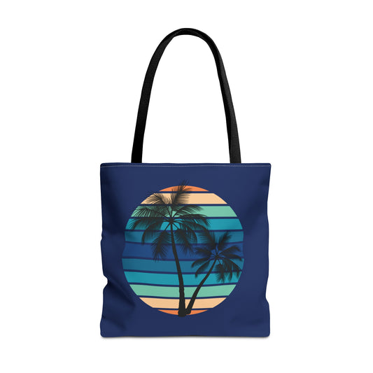 Palm Tree (Navy Background) Tote Bag