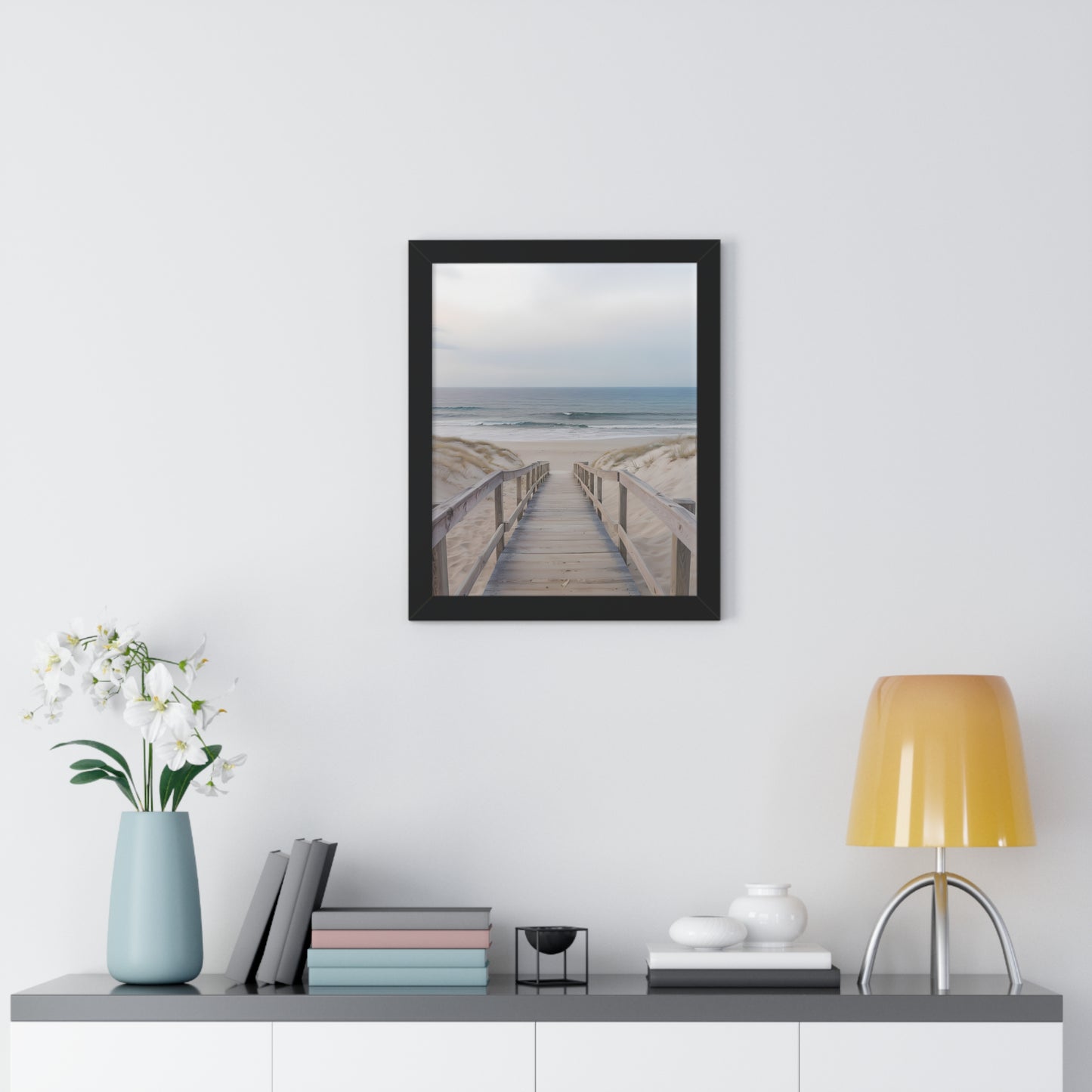 Coastal Serenity Framed Vertical Poster, Beach Decor, Coastal Vibes