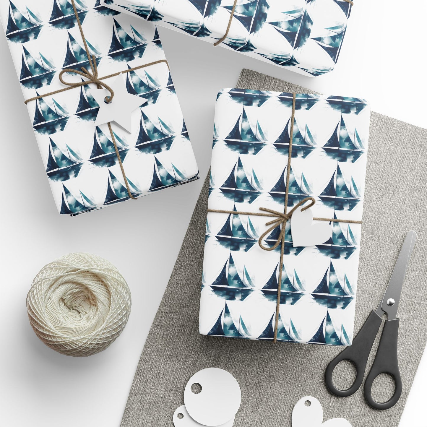 Sailboat Watercolor Wrapping Paper