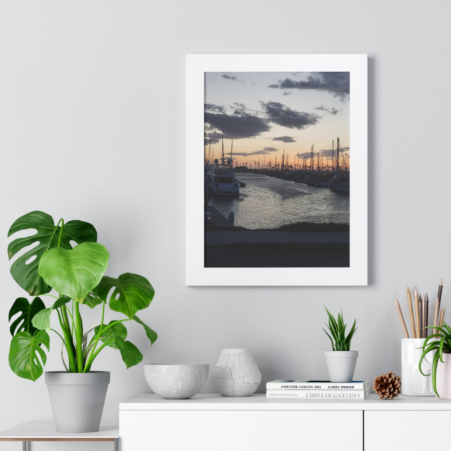 Marina Sunset Framed Poster