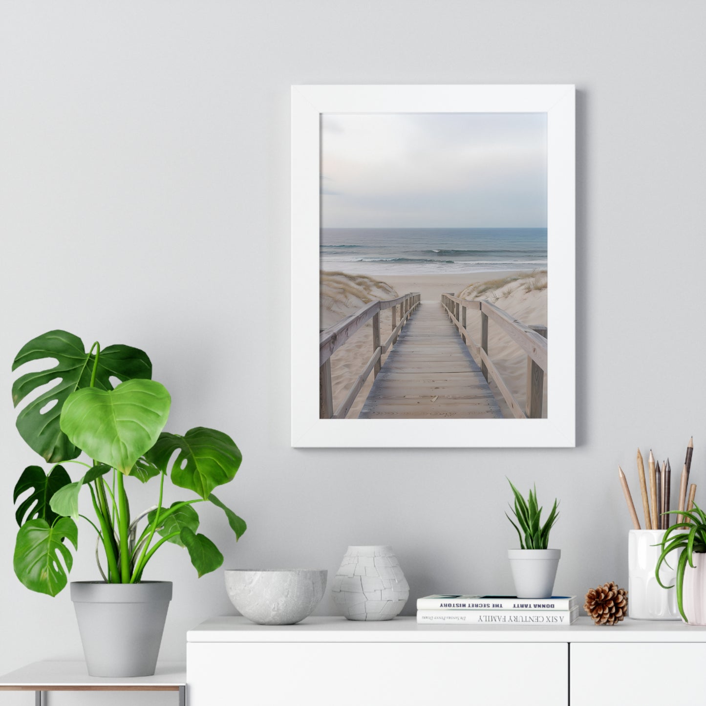Coastal Serenity Framed Vertical Poster, Beach Decor, Coastal Vibes