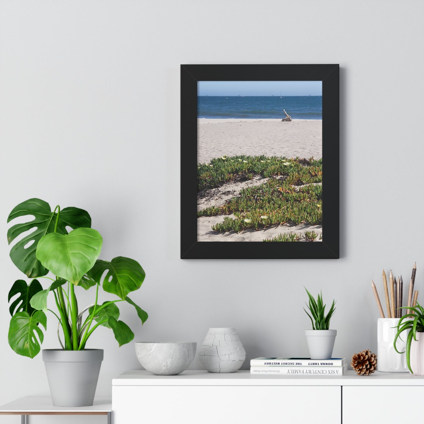 Beach Dune East Beach Santa Barbara CA Framed Poster