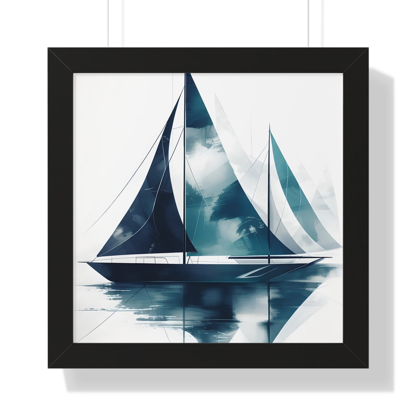 Sailboat Framed Poster — Nautical Watercolor