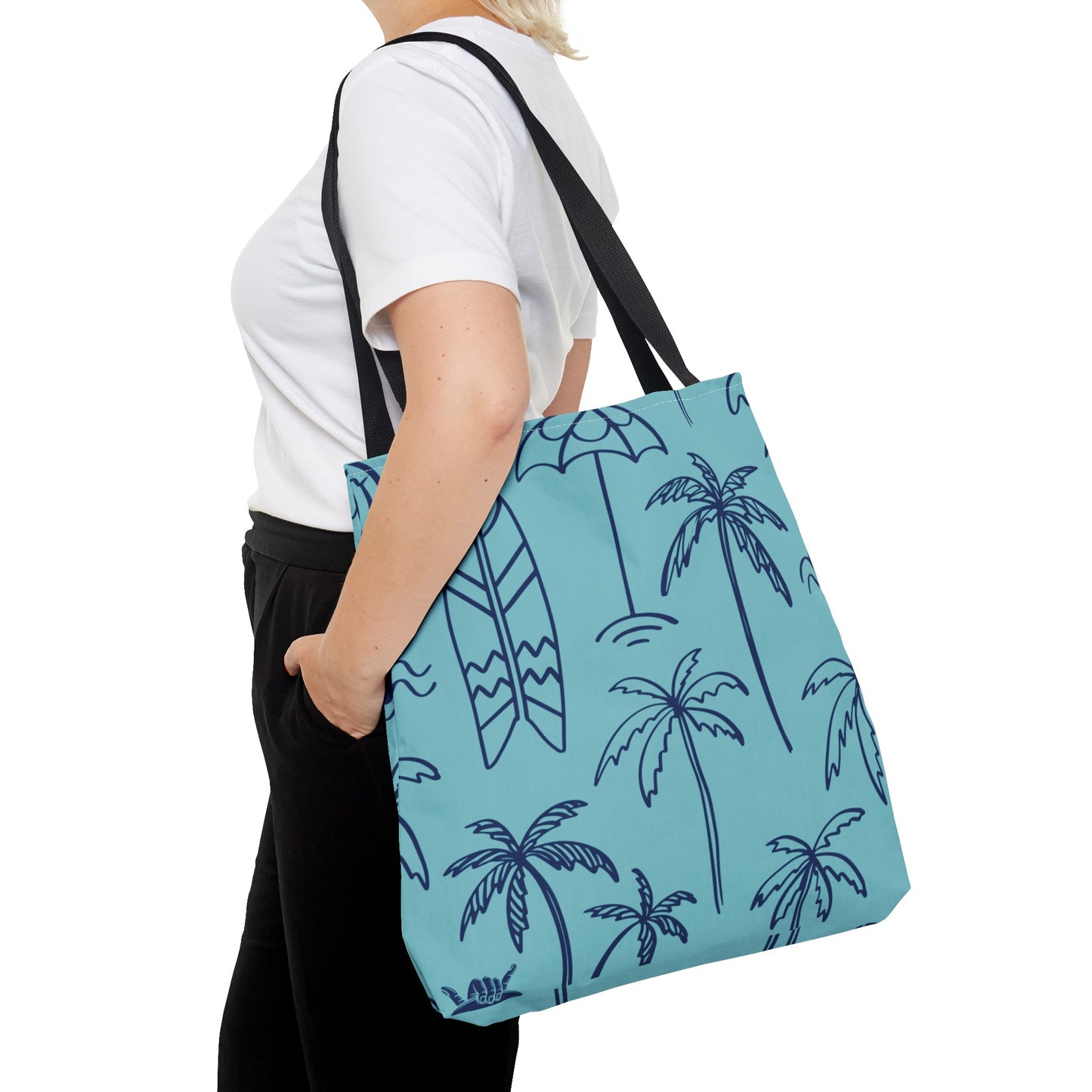 Turquoise and Royal Tote Bag