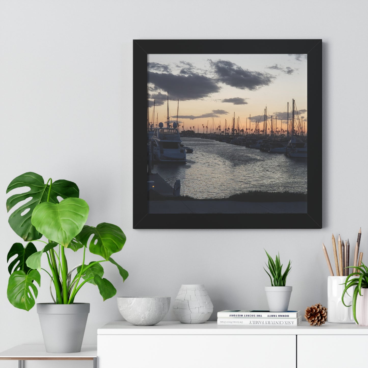 Marina Sunset Framed Poster