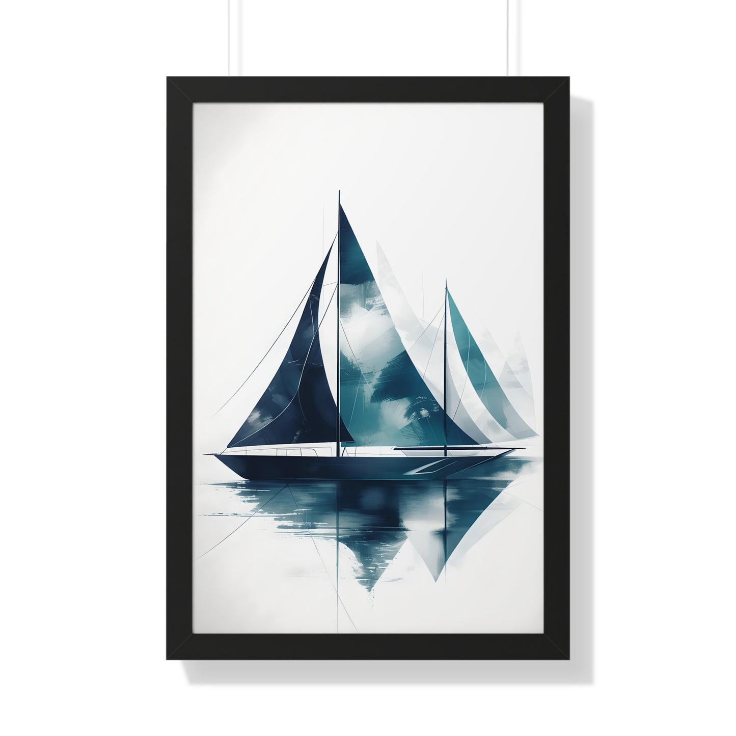Sailboat Framed Poster — Nautical Watercolor