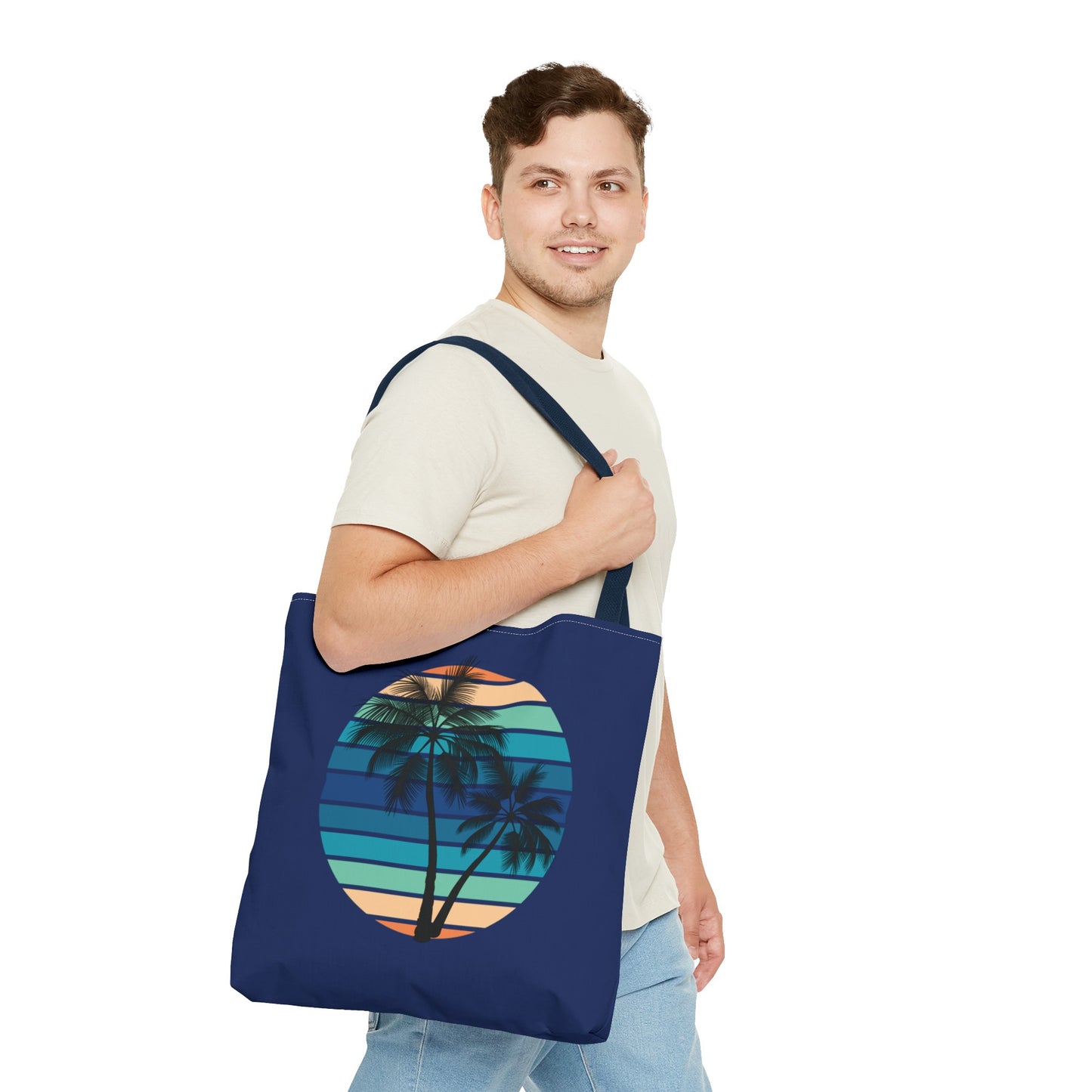 Palm Tree (Navy Background) Tote Bag