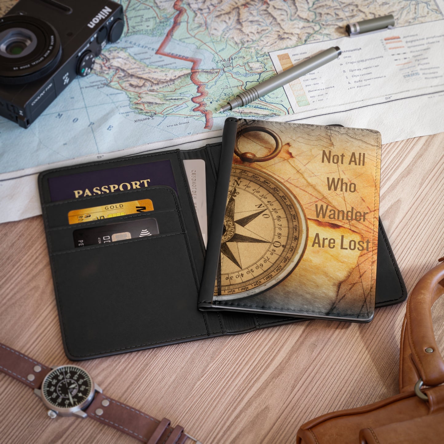 Not All Who Wander Passport Cover