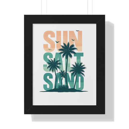 Sun, Salt, Sand Framed Tropical Poster