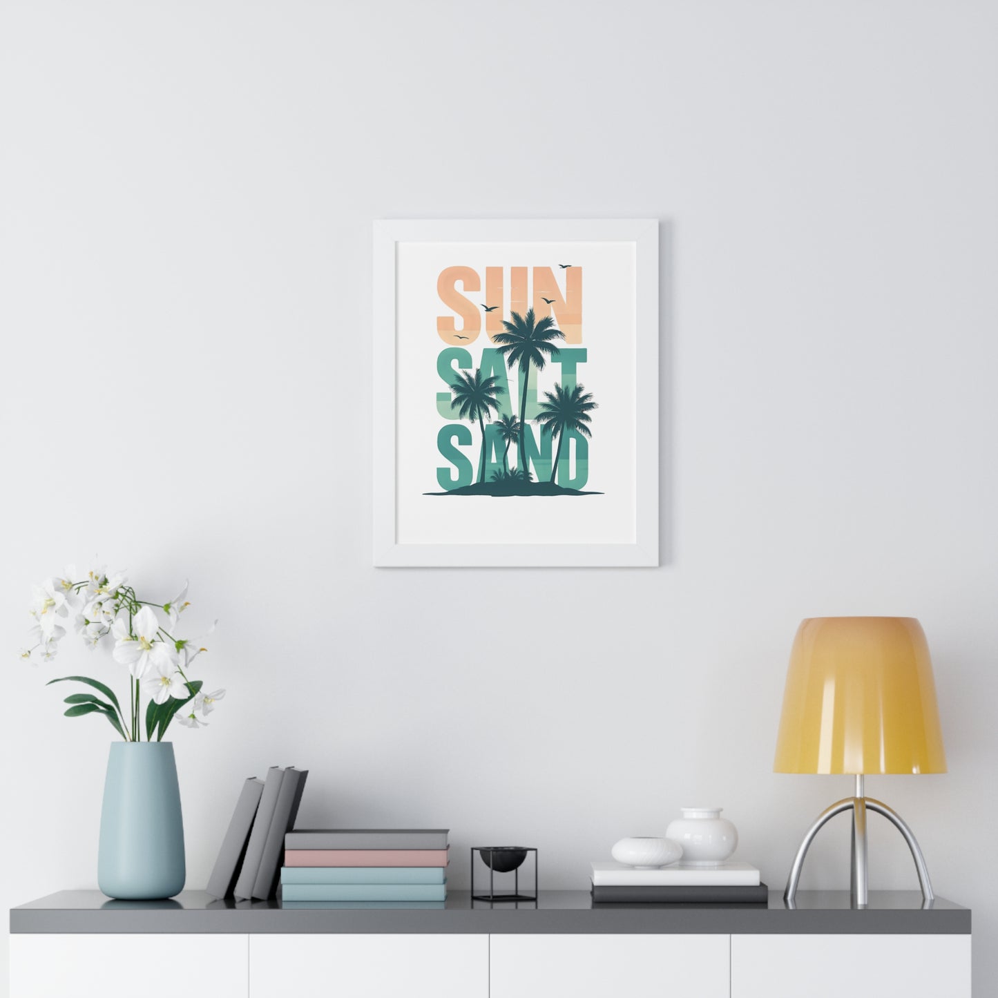Sun, Salt, Sand Framed Tropical Poster