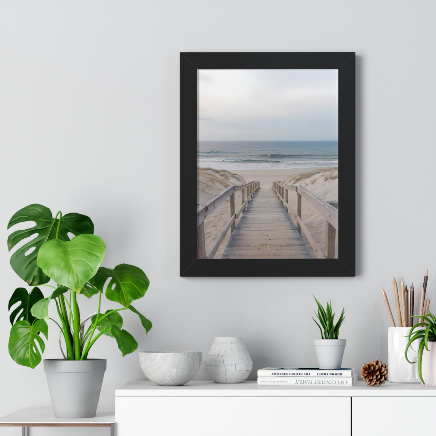 Coastal Serenity Framed Vertical Poster, Beach Decor, Coastal Vibes