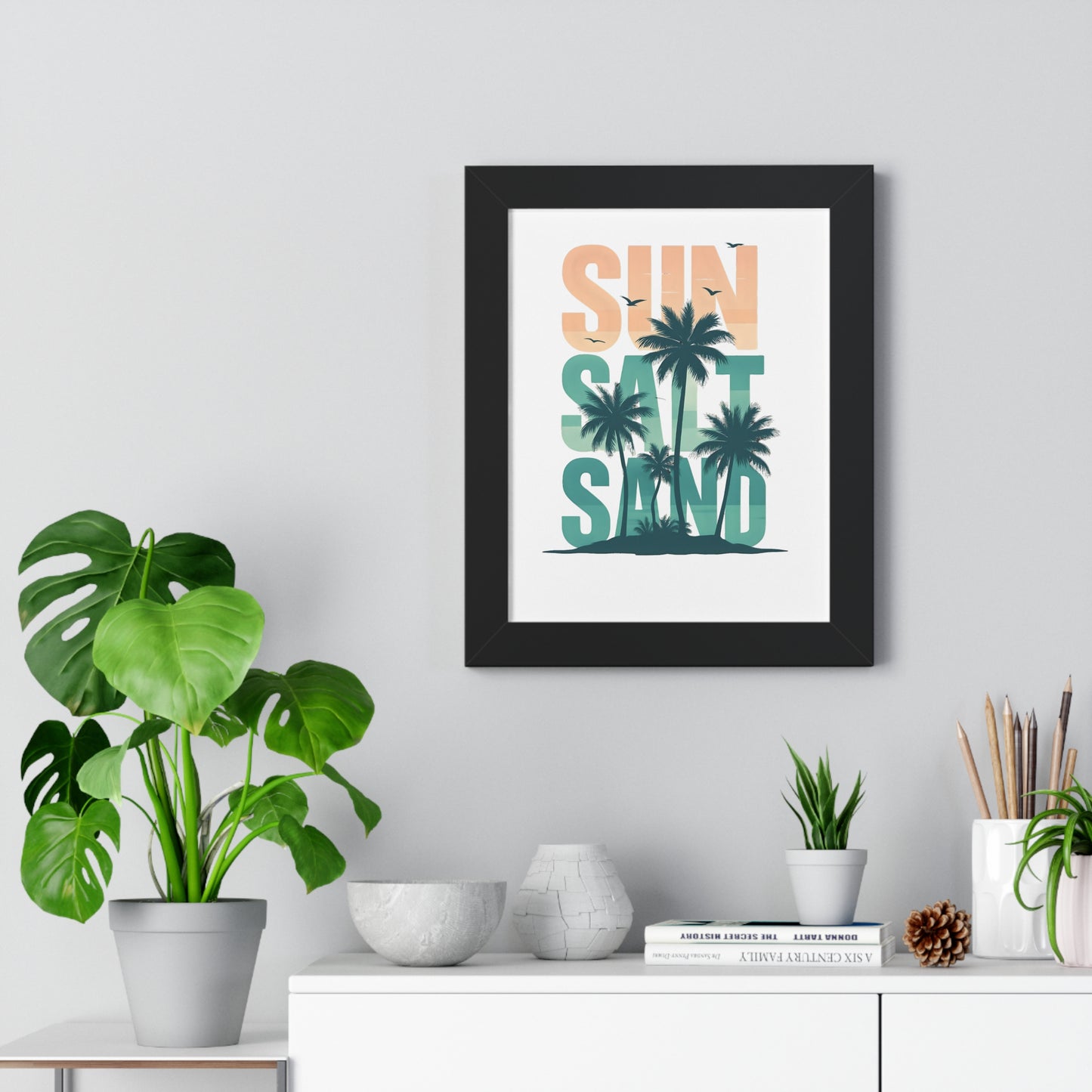 Sun, Salt, Sand Framed Tropical Poster
