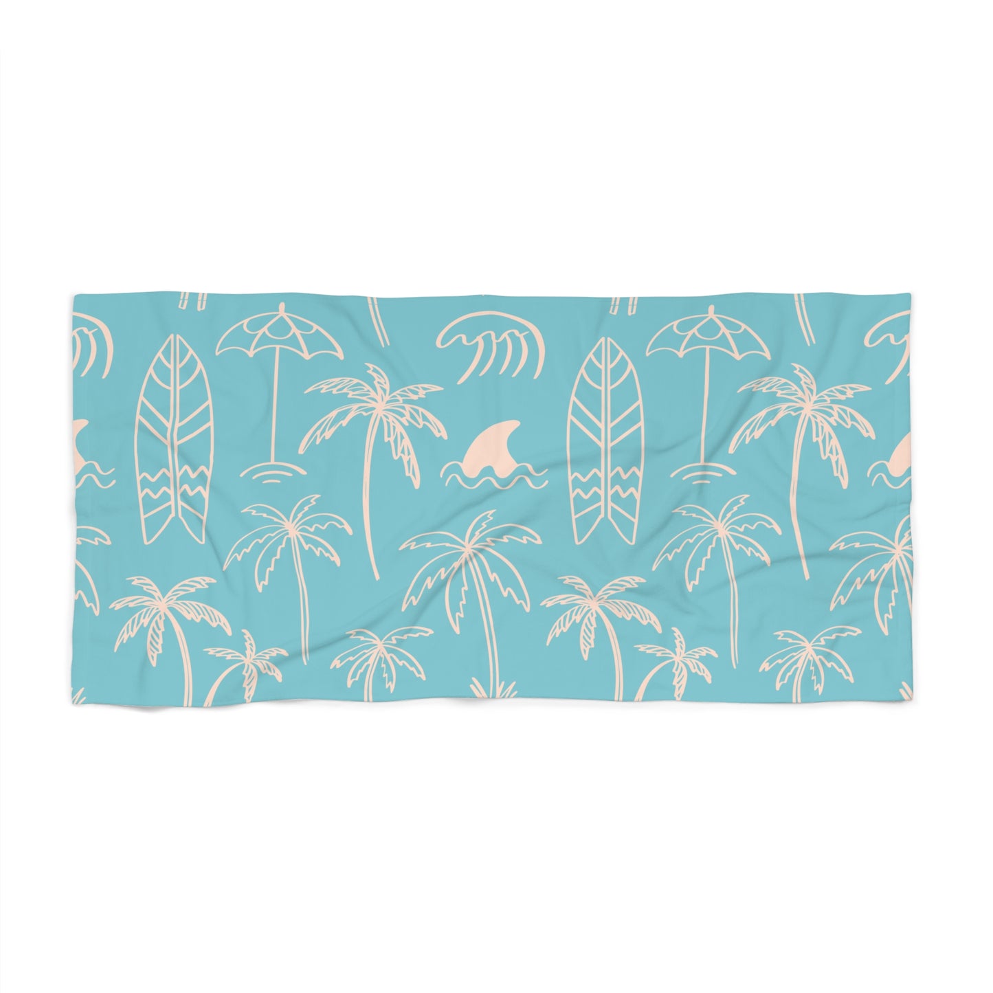 Turquoise and Sand Beach Towel