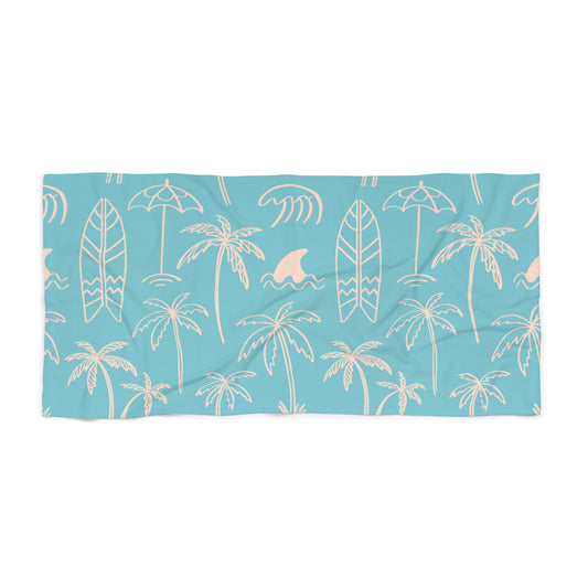 Turquoise and Sand Beach Towel