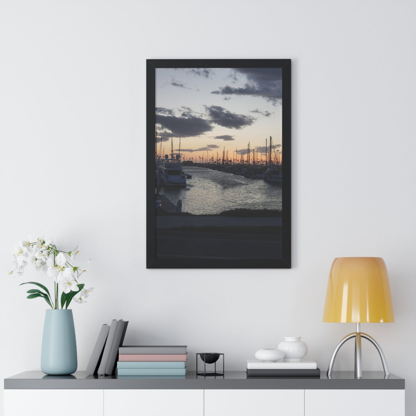 Marina Sunset Framed Poster