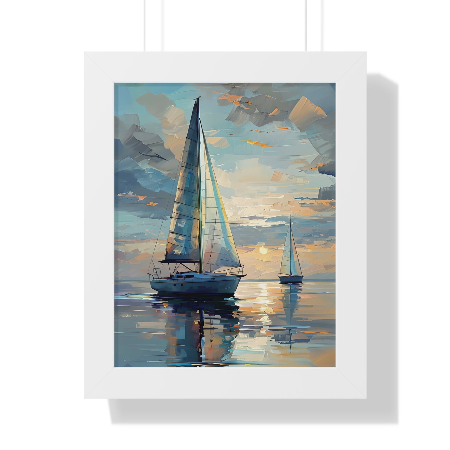 Sailboat Sunset Framed Poster